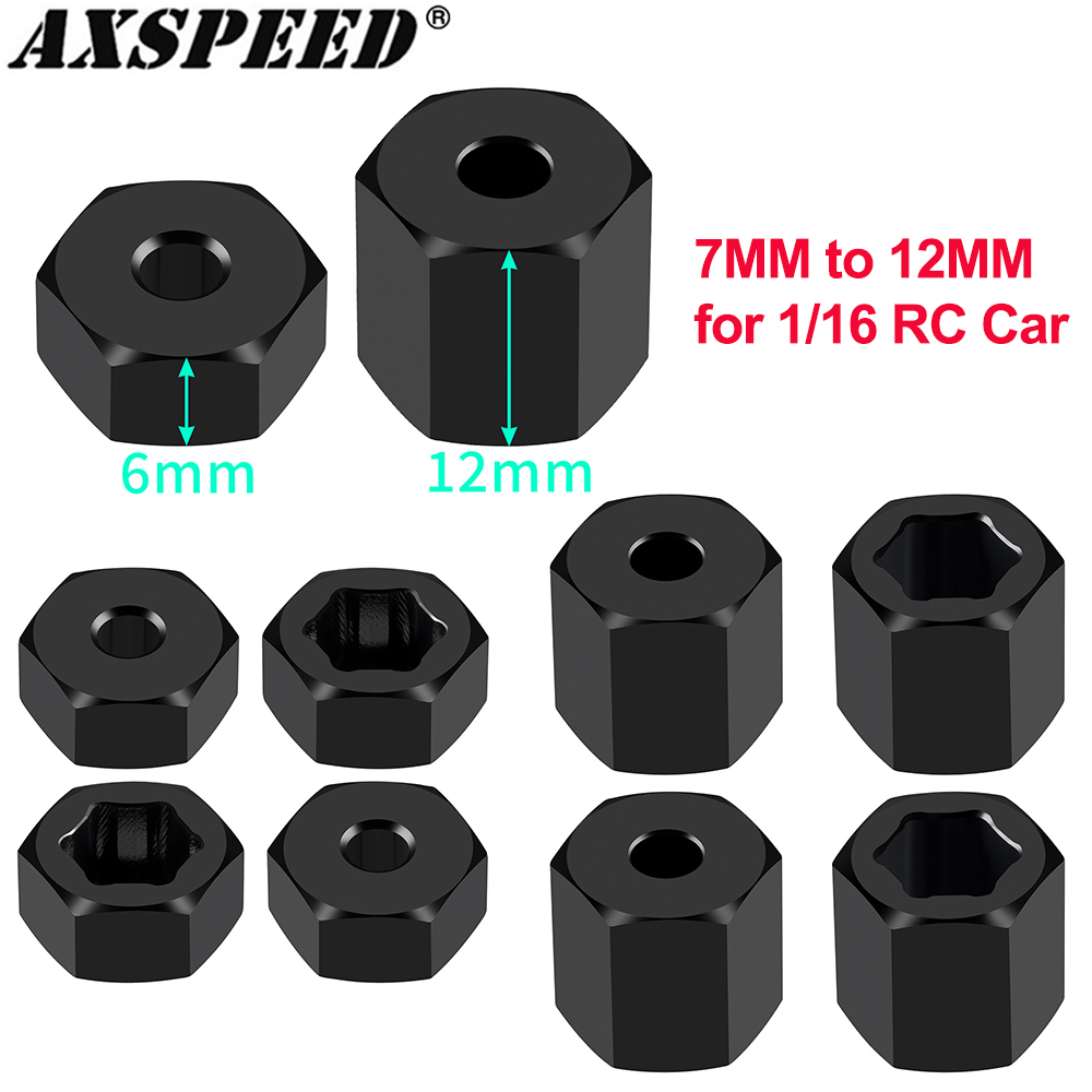 AXSPEED 4Pcs Aluminum 7mm to 1 – обзор и цена Wheel Hex Adapter
