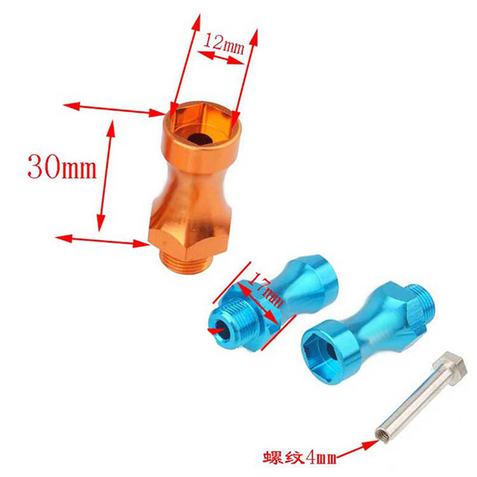 4pcs Wheel Hex 12mm Turn 17mm  – обзор и цена Wheel Hex Adapter
